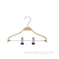 WOODEN STAINLESS STEEL CLIP HOUSEHOLD HANGER